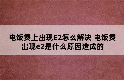 电饭煲上出现E2怎么解决 电饭煲出现e2是什么原因造成的